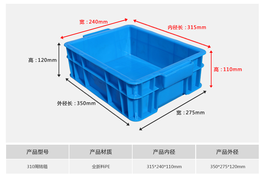 310普通塑料周转箱