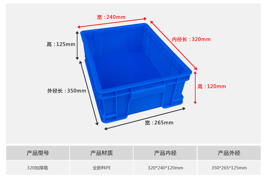 320普通塑料周转厚箱