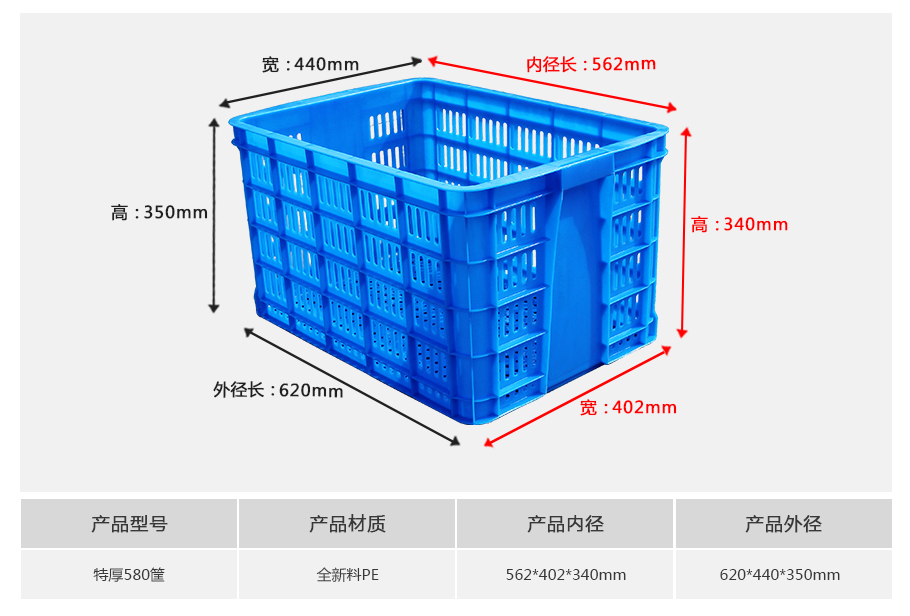 580塑料周转厚筐