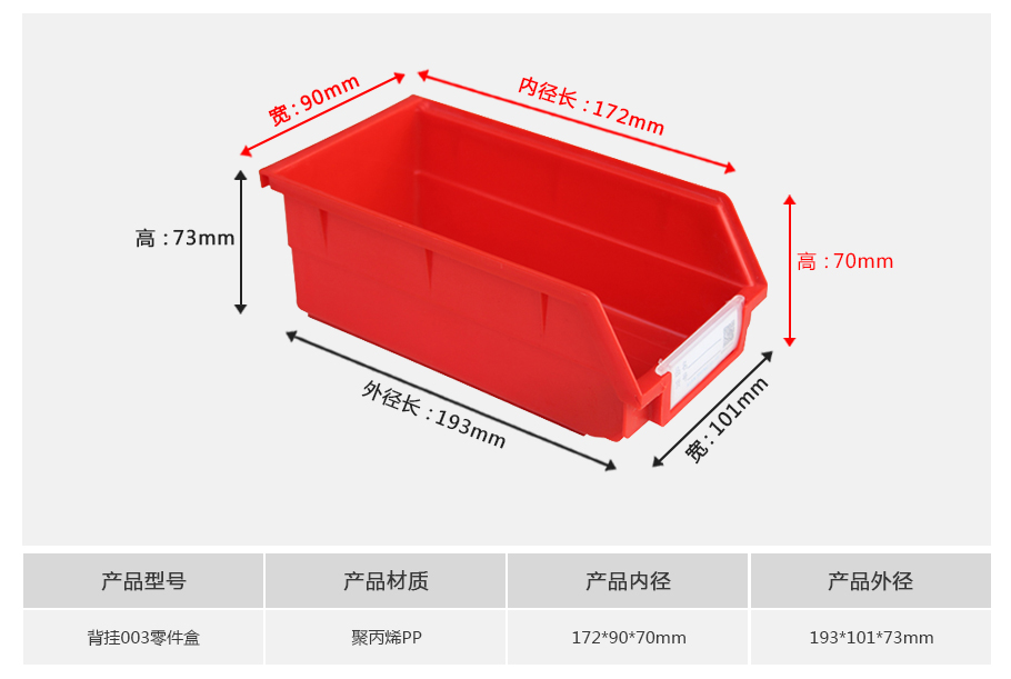 B3背挂式塑料零件盒